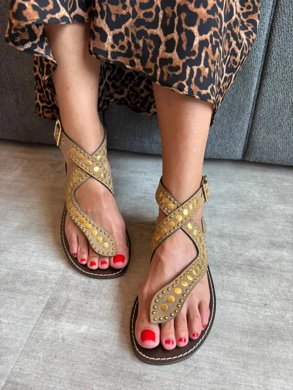 Rasteira Espelho, Nude