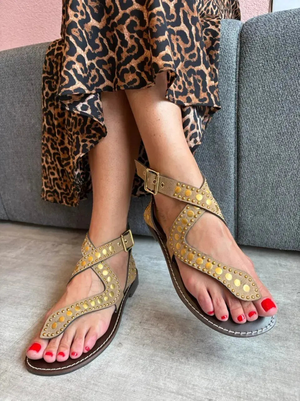 Rasteira Espelho, Nude