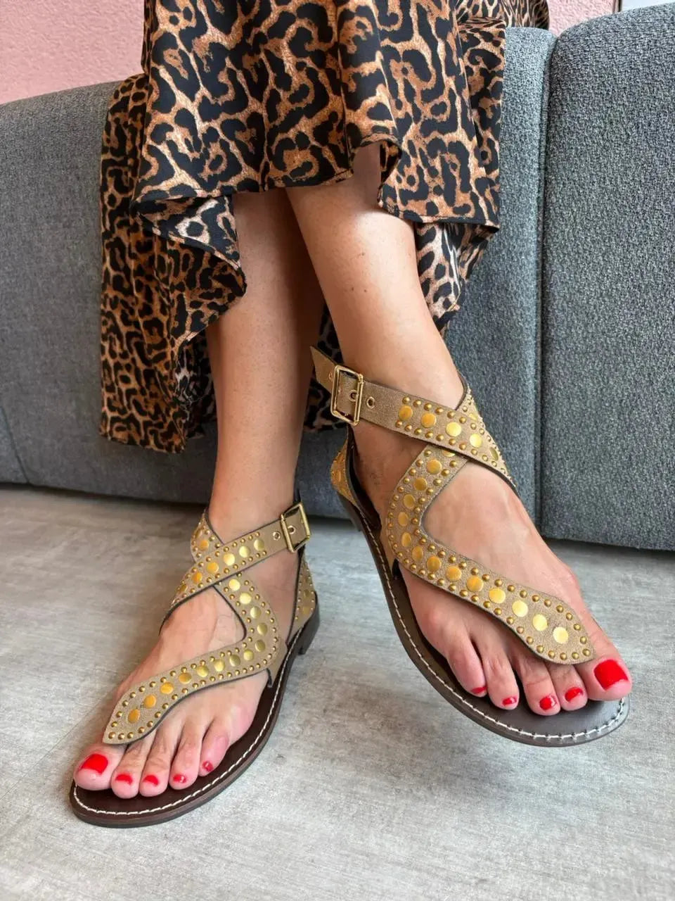 Rasteira Espelho, Nude