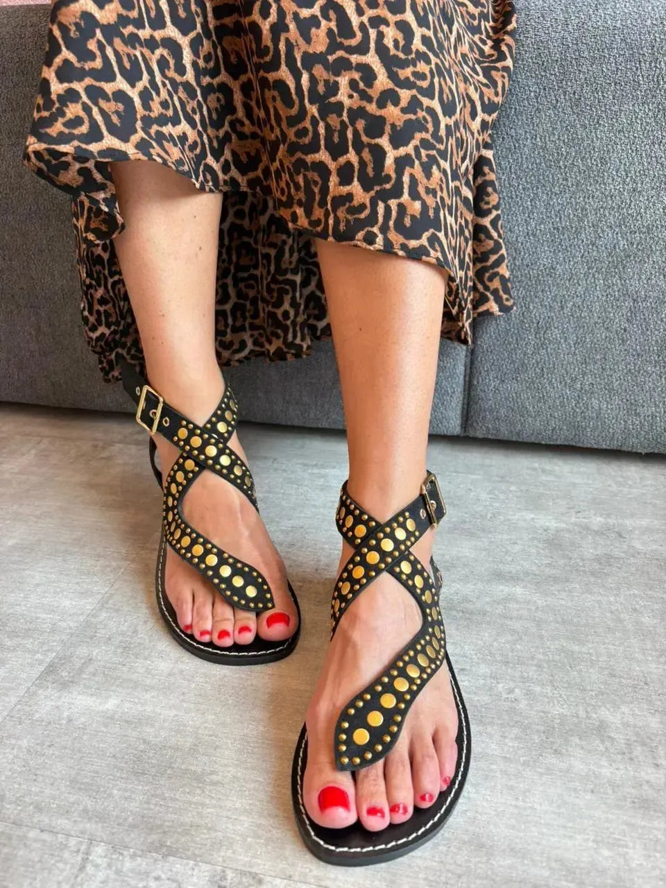 Rasteira Espelho, Preta