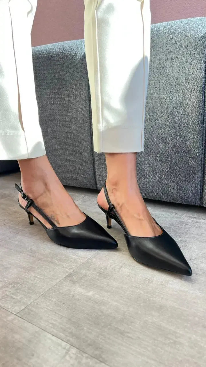 Slingback Preta