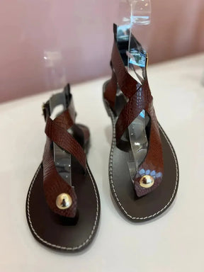 Rasteira Espelho, Marrom