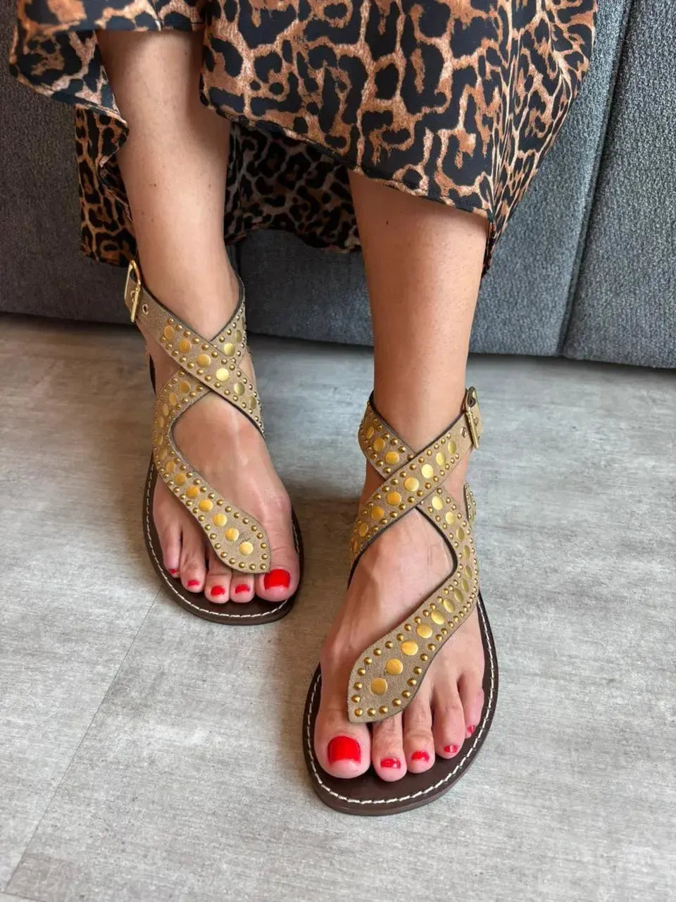 Rasteira Espelho, Nude