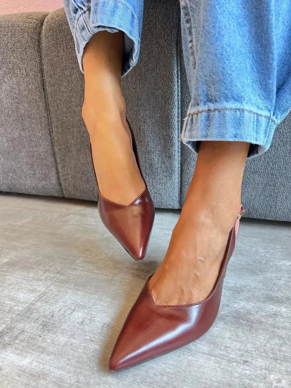 Scarpin Milão Castanho Vinho