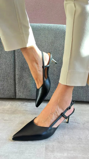 Slingback Preta