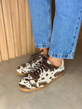 Tênis Fly Cow Print Marrom