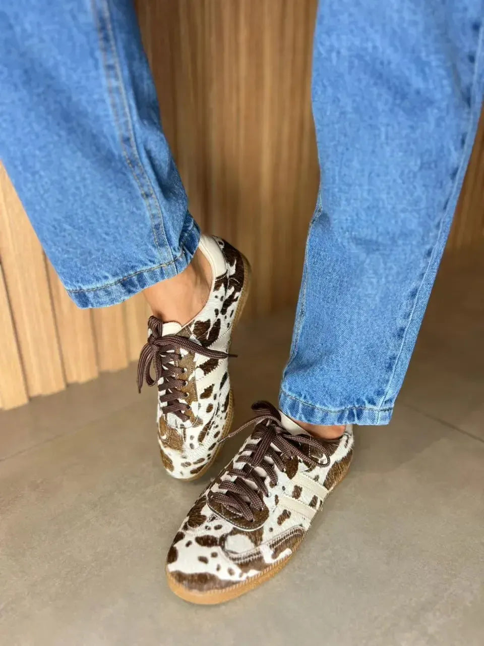 Tênis Fly Cow Print Marrom