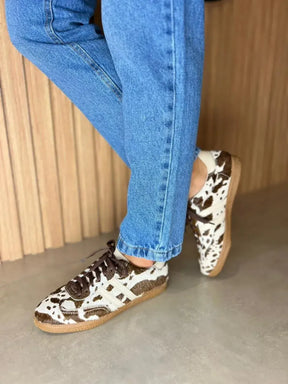 Tênis Fly Cow Print Marrom